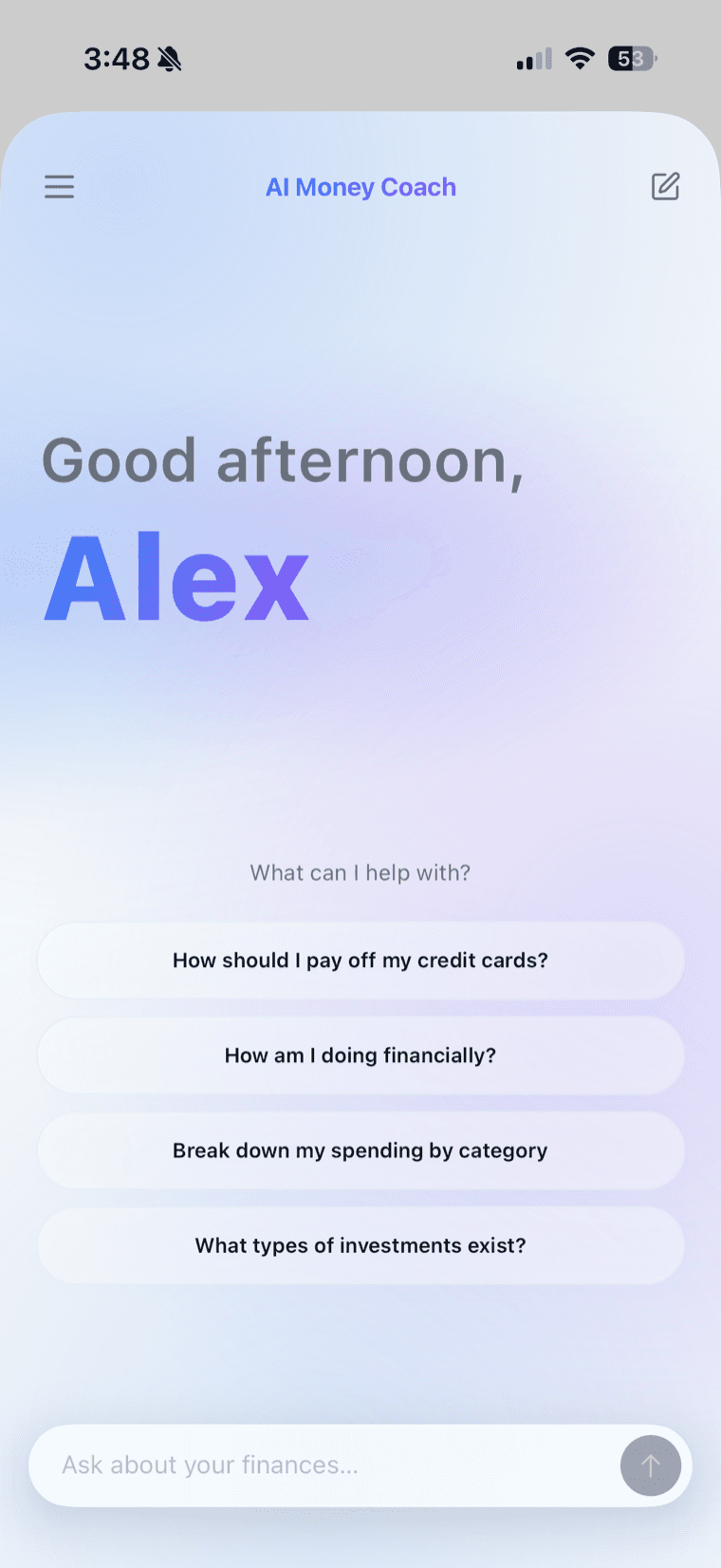Karrat AI finance coach conversation